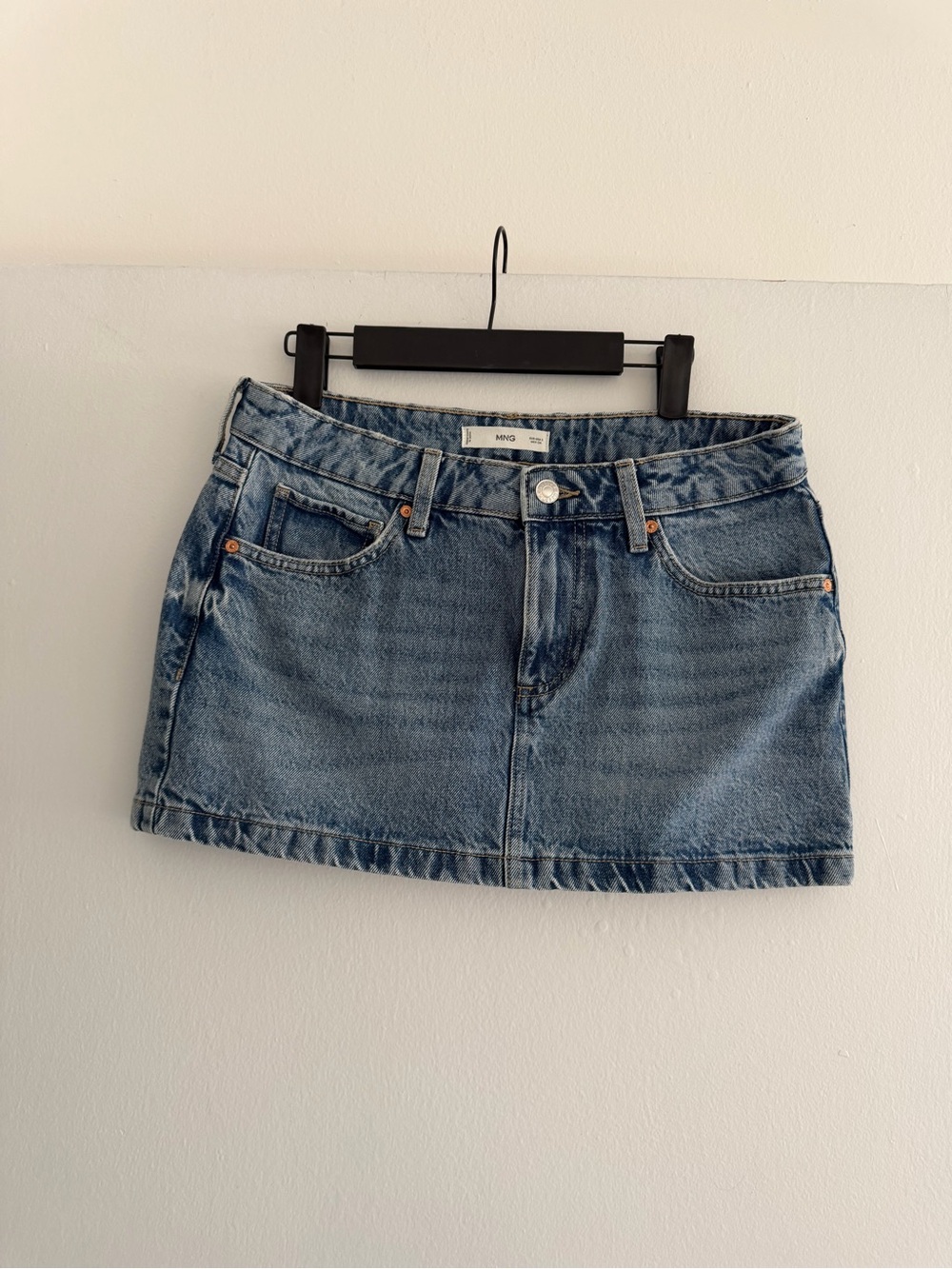 Mango Light Blue Denim Mini Skirt